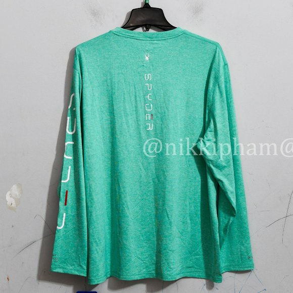 Spyder Men’s sun tee ( Rash Guard),50+ UPF,lightweight IN grEEN - Picture 4 of 5